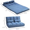 Convertible Floor Sofa Chair, Folding Couch Bed, Guest Chaise Lounge with 2 Pillows, Adjustable Backrest and Headrest, 40.25" L - 3 of 4