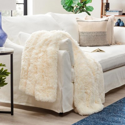 Chanasya Solid Faux Long Fur Fuzzy Throw Blanket