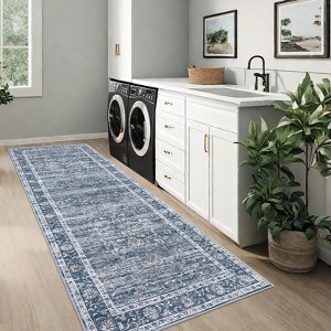 Vintage Style Area Rugs - Non-Slip Reversible Machine Washable Rug, Soft Boho Rug for Living Room Bedroom - 1 of 4
