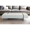 HomeRoots 53" White And Clear Wood And Glass Sled Coffee Table - 2 of 4