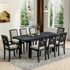9-Piece Dining Set with Extendable Table, 6 Upholstered Armless Chairs and 2 Padded Arm Chairs - 3 of 4