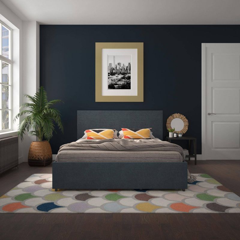 Kelly Linen Upholstered Bed with Storage - Novogratz, 6 of 14