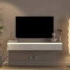 Floating TV Stand Wall Mounted w/Power Outlet, Modern Entertainment Center for 65 Inch TV, High Gloss TV Shelf w/LED Lights for Living Room, Bedroom - 4 of 4