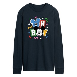 Men's - Disney - Mickey Oh Boy 90s Long Sleeve Graphic T-Shirt - 1 of 3