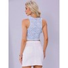INSPIRE CHIC Women's Floral Lace Deep V Neck Sleeveless Sheer Cropped Cami Tank Tops - 3 of 4