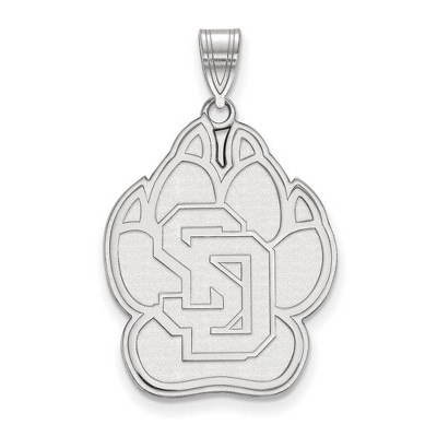 Black Bow Jewelry 14k White Gold South Dakota Coyotes NCAA Extra Large Pendant