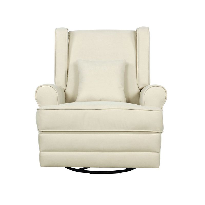 Evolur Melbourne Upholstered Seating Wing Back Glider Swivel Chair, 1 of 6