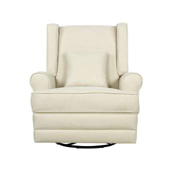 Evolur Melbourne Upholstered Seating Wing Back Glider Swivel Chair