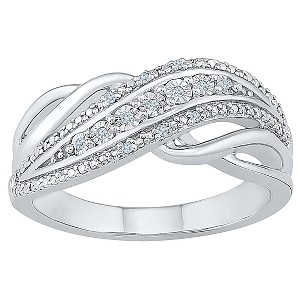 Diamond Accent Round White Diamond Fashion Ring in Sterling Silver (I-J,I2-I3) (Size 7.50), Women