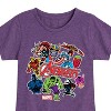 Girls' - Marvel - Avengers Stickers Style Fitted Short Sleeve Graphic T-Shirt - 2 of 4