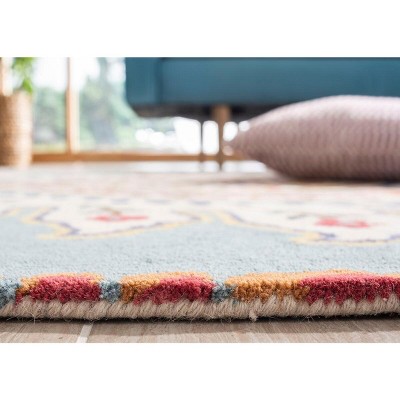 Ivory Hand-Tufted Wool Square Area Rug - Reversible and Washable