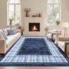 Washable Modern Bordered Rug Non Slip Low Pile Rug Soft Contemporary Throw Floor Cover Foldable Indoor Carpet for Living Room Bedroom Playroom - 2 of 4