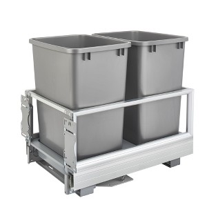 Rev-A-Shelf 5149 Series Double Aluminum Pull-Out Kitchen Waste Containers with Soft Open and Close Slides - 1 of 4