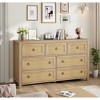 47.2" Freestanding Rattan Cabinet Dresser with Anti-Tip Design and 7 Storage Drawer, Wooden Closet Dressers Chest for Bedroom, Living Room - 2 of 4