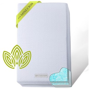 Modera Organic Cotton Dual-Sided Mini Crib Baby Mattress 38x24x3 Premium Memory Foam 2-Stage CertiPUR Firm Support for Infant Cooling Gel for Toddler - 1 of 4