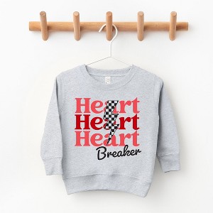 The Juniper Shop Heart Breaker Checkered Bolt Toddler Graphic Sweatshirt - 1 of 2