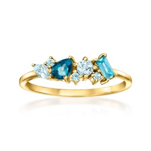 Pure Collection by Ross-Simons 0.46 ct. t.w. Tonal Blue Topaz Ring in 14kt Yellow Gold - 1 of 4