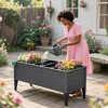 Infurnic Planters, Tall Raised Garden Bed Outdoor with Drain Holes, Standing Planter Box for Patio Balcony Backyard, Gray, 44.33"*29.92"*19.69" - 2 of 4