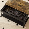 Vynxaria Minimalist Rectangular Double-Layer Coffee Table, Wood Grain Pattern, Hidden Storage (Fingerprint/Password Lock + Alarm), Cold-Rolled Steel - 4 of 4
