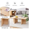 Modern Coffee Table Center Table Cocktail Table Sofa Side Table, White/Natural/Walnut-ModernLuxe - 4 of 4