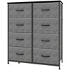 SEVOBAL Utility Storage Cabinets 8 Dressers Fabric Storage Tower, Wooden Top for Kid Room, Closet, Entryway, Nursery, Grey, 31.5"*11.8"*36.4" - 2 of 4
