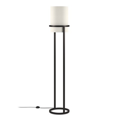 Hudson and Canal 62" Tall Floor Lamp with Fabric Shade