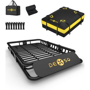 Extra-Long Roof Rack Basket with Extension Luggage Rack. Heavy-Duty 200LB Capacity Universal Cargo Carrier for SUVs & Trucks - 1 of 4