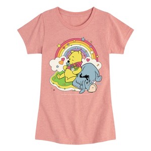 Girls' - Winnie the Pooh - Eeyore Rainbow Florals Fitted Short Sleeve Graphic T-Shirt - 1 of 4