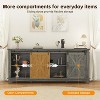 TackView Farmhouse TV Stand for 75" Television, Adjustable Shelf Media TV Stand with Storage & Barn Doors,for Living Room - 4 of 4