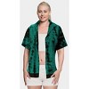 LA LEELA Women's Summer Casual Beach Hawaiian Short Sleeve Dressy Blouses Button Down Dress Tops Tee Shirts T Shirts for Women - 3 of 4