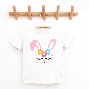 The Juniper Shop Bunny Face With Flowers Toddler Short Sleeve Tee - 1 of 2