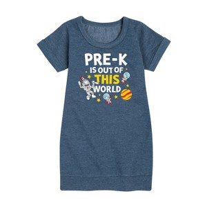 - Dr. Seuss - Pre-K Out Of This World Cat in the Hat Graphic Short Sleeve Fleece Dress - 1 of 4