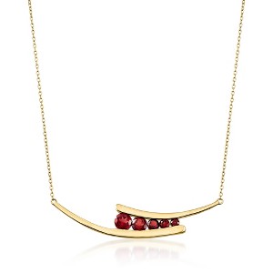 Ross-Simons 2.30 ct. t.w. Garnet Graduated Curved-Bar Necklace in 18kt Gold Over Sterling Size 18 - 1 of 3