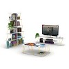 Vynxaria Tars Mid-Century Modern TV Stand ¨C 56" Open Storage with 4 Shelves - 3 of 4