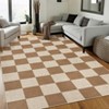 Modern Checkered Easy Jute Area Rug Farmhouse Washable Non-Slip Indoor Outdoor Rugs for Living Room Bedroom Patio - 2 of 4