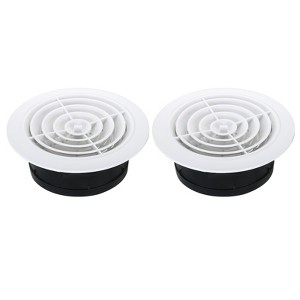 Unique Bargains ABS Plastic Adjustable Round With Screen Bathroom Air Vent Cover 2 Pcs - 1 of 4