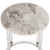 Studio 55D Tamara 18 1/4" Wide Stone and Chrome Round Side Table - image 3 of 4