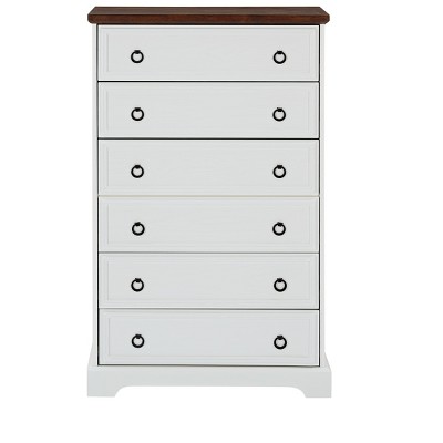 Modern 6-Drawer Dresser - Tall Chest for Bedroom & Closet Storage, Easy Pull Handles, Textured Borders, 29.53''L x 15.75''W x 48.03''H