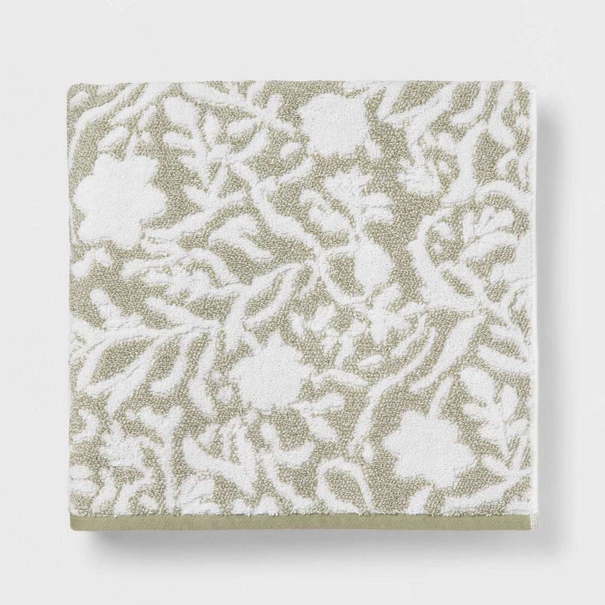 Performance Plus Oversized Bath Towel Light Green Floral - Threshold™: 100% Cotton, Jacquard Terry, Fade-Resistant