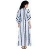 HAPPY BAY Women's Summer Vacation Swimwear Cover Up Beach Bikini Kaftan Regular Fit Beachwear Dress Bathing Suit Caftan 2X-3X Grey Stripes - 2 of 4