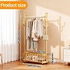 Freestanding Clothes Rack w/ Storage Basket & Hooks - Mobile Multi-Functional Hanging Rack w/ Wheels for Bedroom, Living Room - 3 of 4