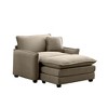 Corduroy Single Sofa with Footstool & Pillow - 3 of 4