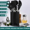 BRINJOY 15-Piece Silicone Cooking Kitchen Utensil Set, Non-Stick - with Stainless Steel Handles - Black - 2 of 4