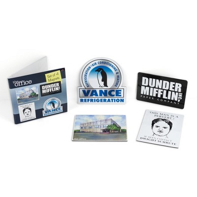 Just Funky The Office Fridge Magnet Set - 4pcs Cool 4x3 Inches Flat Refrigerator Magnets