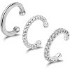 A stylish 3-piece silver clip-on earring set, a perfect jewelry gift for teenage girls. - 2 of 4
