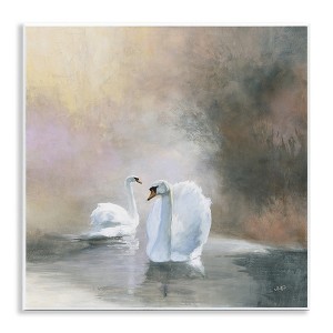 Stupell Industries Swans on Lake Landscape Wall Plaque Art - 1 of 4