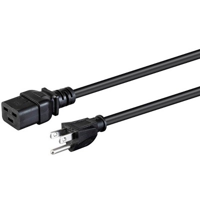 Monoprice 3-Prong Power Cord - 6 Feet - Black | NEMA 5-15P to IEC 60320 C19, 14AWG, 15A, For Powering Computers, Servers, and Other Network Devices