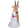 Gemmy Christmas Airblown Inflatable Surprised Caribou and Snowman Humor Scene, 6 ft Tall, Multi - 3 of 4