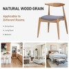 Set of 2 Rubberwood Dining Chairs with Ergonomic Backrest & Comfort Cushions, Natural+Gray - 4 of 4