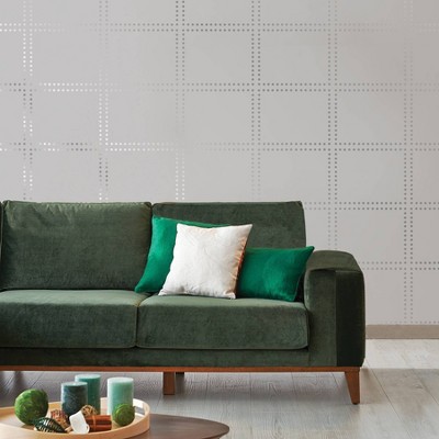 Silver Geometric Dot Pattern Peel & Stick Vinyl Wallpaper